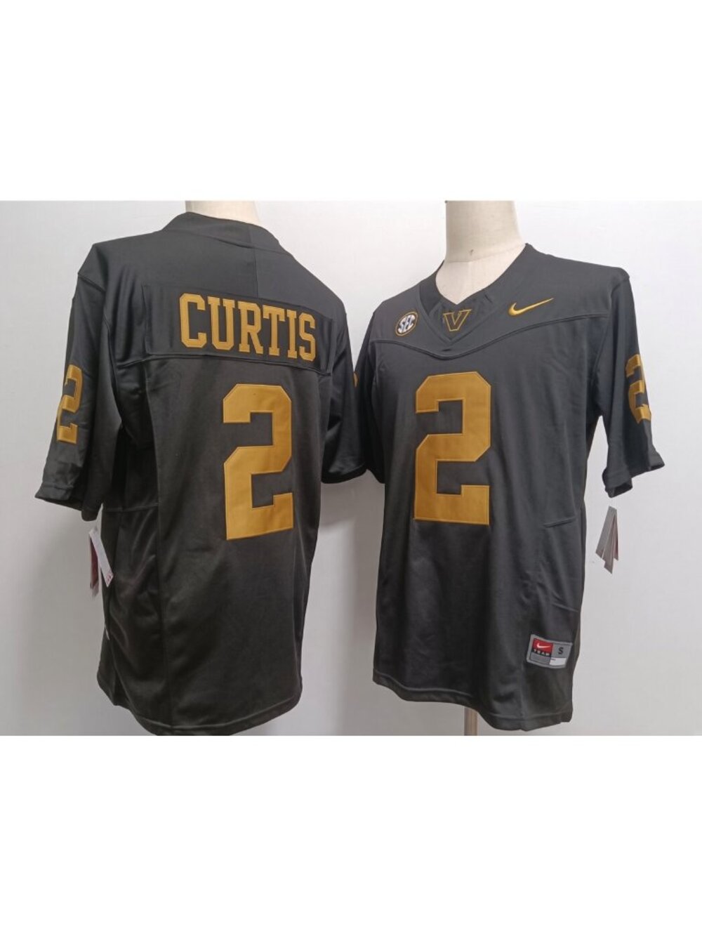 Jared Curtis Vapor Stitched Black Jersey Gold